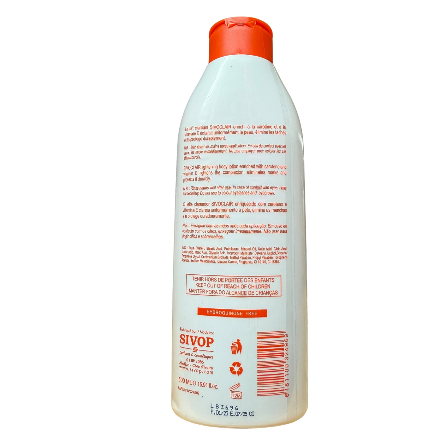 Sivoclair Clarifying Body Lotion 500ml