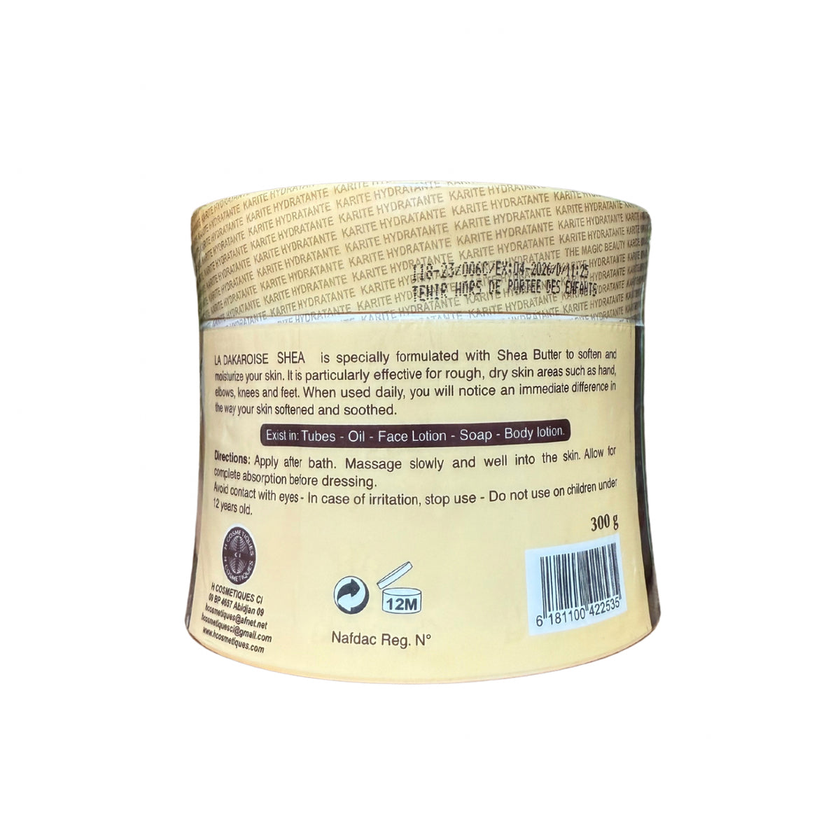 La Dakaroise Moisturizing Body Cream 300g