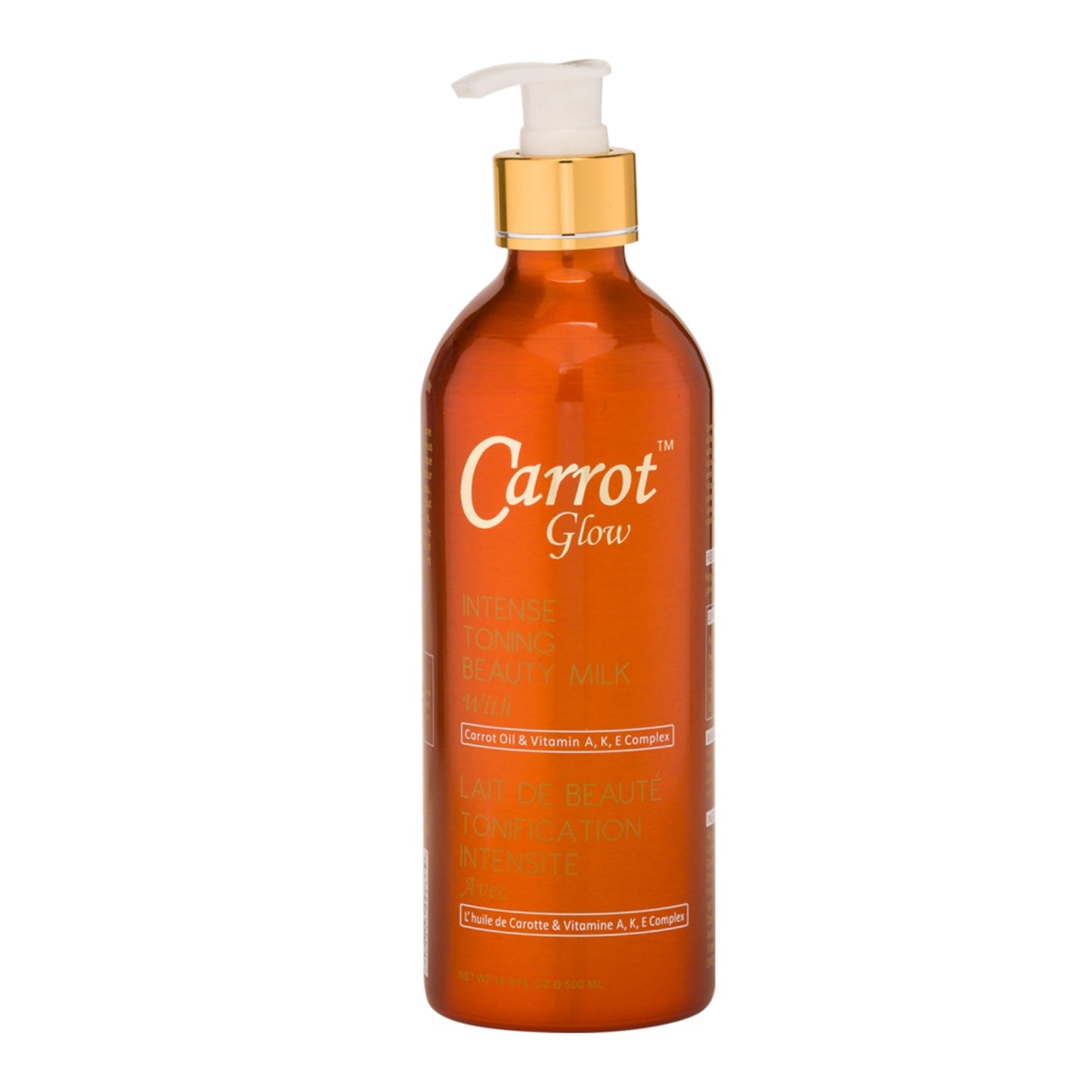 Carrot Glow Intense Toning Beauty Milk Lightening Lotion 500ml