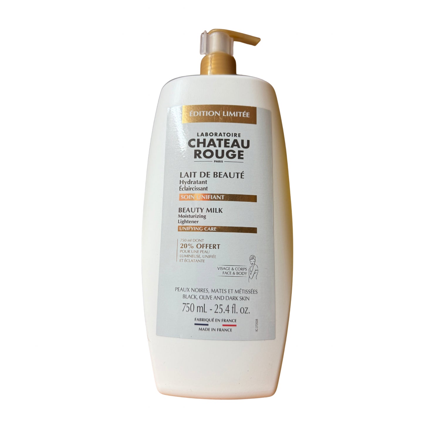 Chateau Rouge Paris Lait de Beaute Hydratant Eclaircissant 750ml