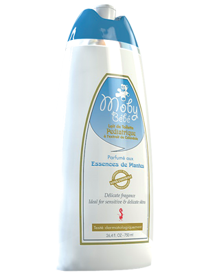 Moby Bebe Lait de Toilette Pédiatrique a l'extrait de Calendula 750ml (Blue)