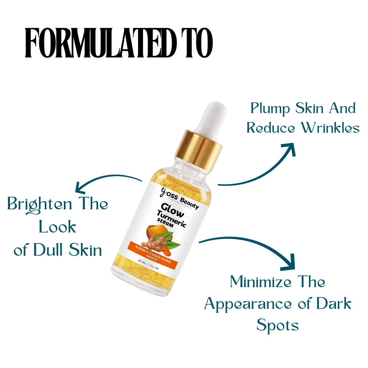 Turmeric Serum, Dark Spot Remover, Flawless Face Serum, Even Glowing Skin