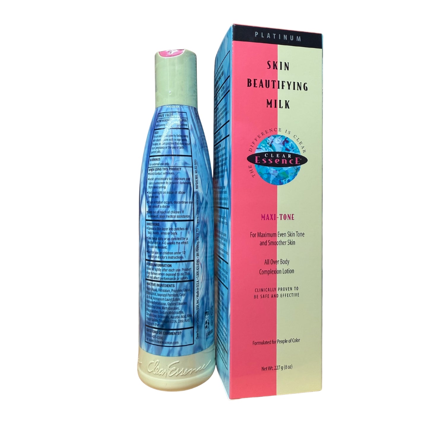 Clear Essence Platinum Line Maxi-Tone Skin Beautifying Milk 8oz