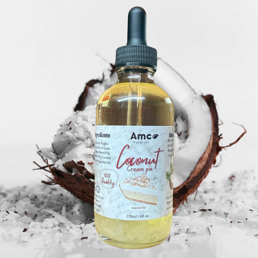 Coconut Cream Pie Body Oil Handcrafted Body Oil Moisturizing Coconut Oil Soothing Comfort Scented Body Oil for All Skin Types 4fl oz