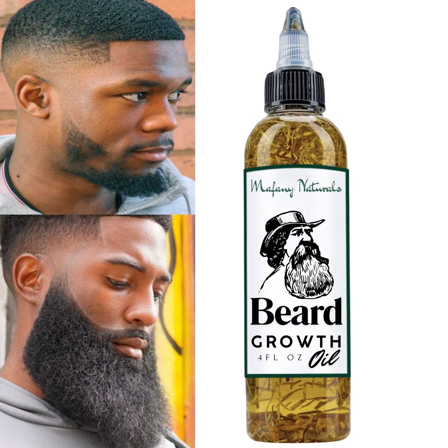 Beard Growth Oil, Rapid Beard Thickening, Plant Based Beard Growth Oil, Mean Beard Care 4oz