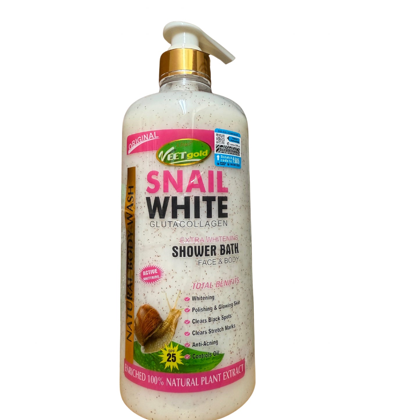 Veet gold Snail White Gluta Collagen Shower Bath 1000ml With Spf 25