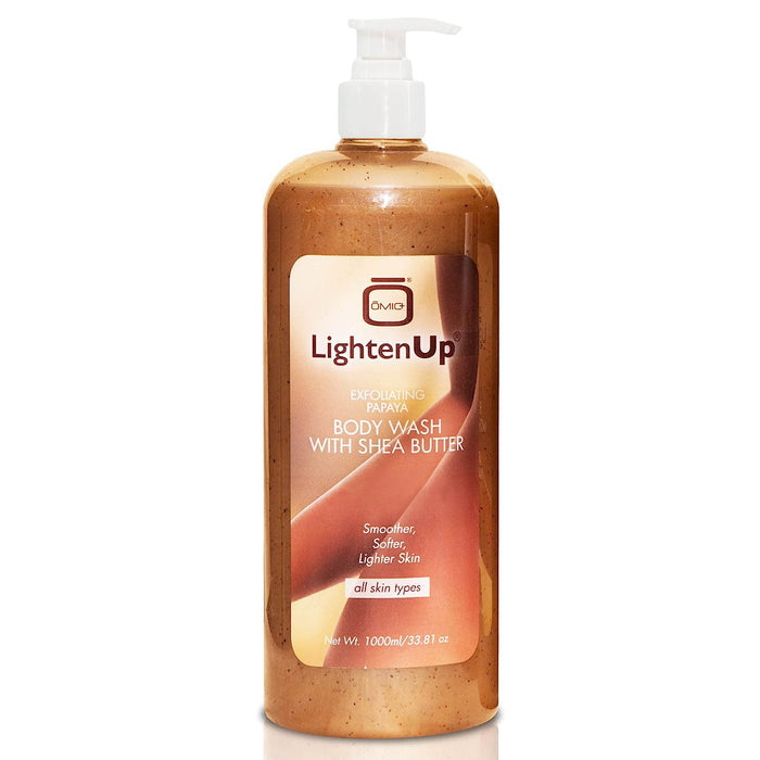 Omic LightenUp PLUS Exfoliating Papaya Body Wash with Shea Butter - 1000ml / 33.81 Oz